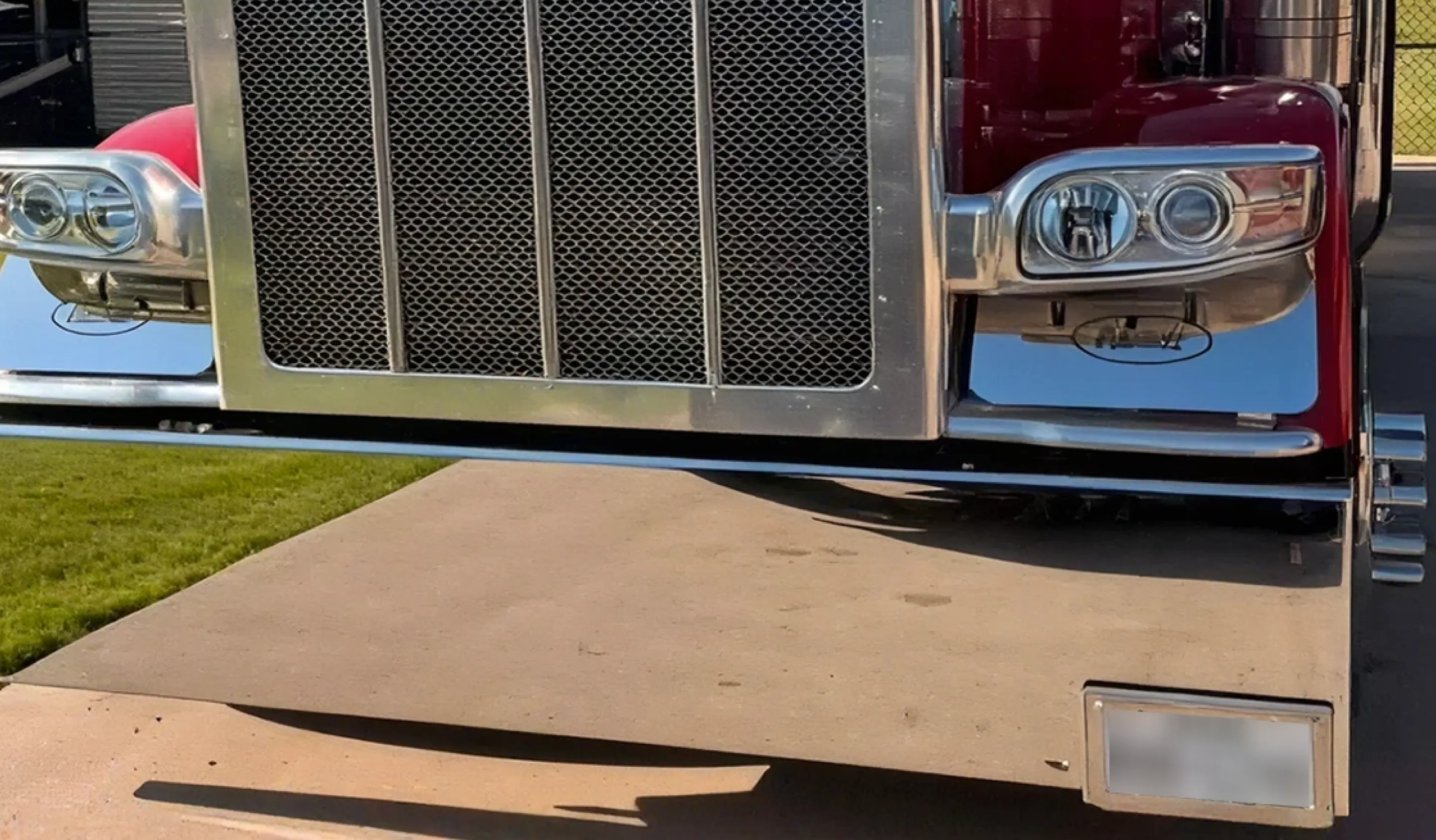 Chrome bumper on a customer's Peterbilt